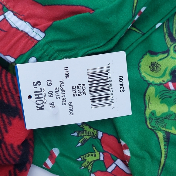 Up Late set 2 pack Boys pajama pants with socks Holidays size S 4/5 - Picture 3 of 7